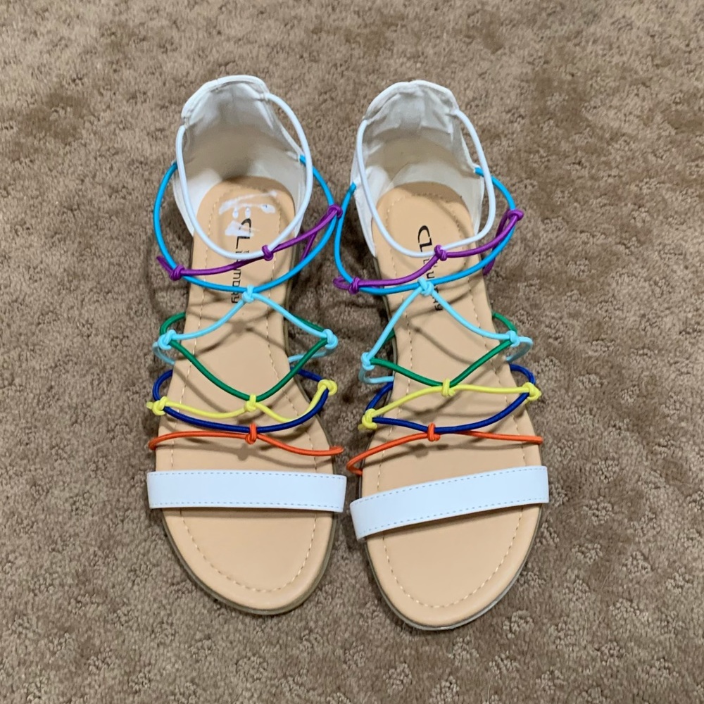 Rainbow white sandal